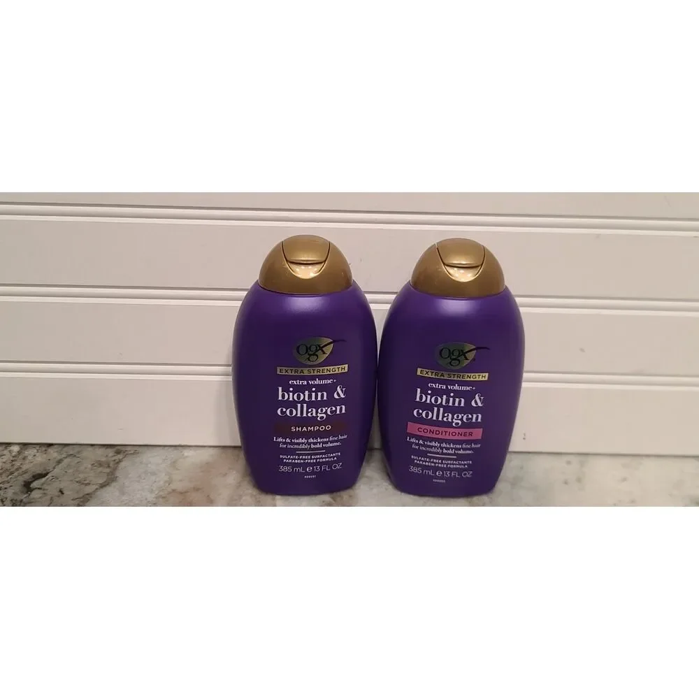 OGX Extra Strength Extra Volume Biotin & Collagen Shampoo & Conditioner NEW